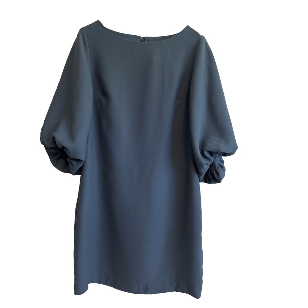 Banana Republic Balloon Sleeve Shift Dress Size 12 Zip 3/4 Sleeves Relaxed Fit